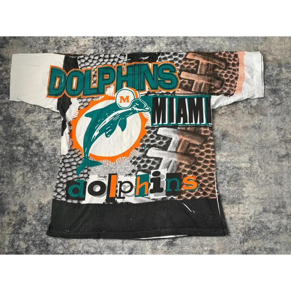Vintage Miami Dolphins Magic Johnson T's All Over Print T‎ Shirt Mens XL - Picture 11 of 16